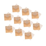 Max 10 sets laser cut hollow out wedding invitation cards embossed cover beige