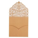 Max 10 Sets Luxury Hollow Floral Wedding Invitation Cards with Envelope Beige