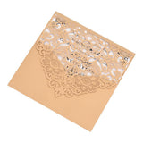 Max 10 Sets Luxury Hollow Floral Wedding Invitation Cards with Envelope Beige