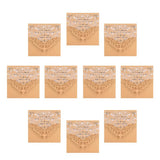 Max 10 Sets Luxury Hollow Floral Wedding Invitation Cards with Envelope Beige