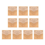 Max 10 Sets Luxury Hollow Floral Wedding Invitation Cards with Envelope Beige