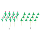 Max 12pack Christmas Cupcake Picks Cake Topper Christmas Decoration Cactus