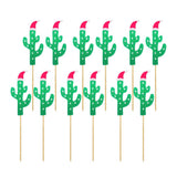 Max 12pack Christmas Cupcake Picks Cake Topper Christmas Decoration Cactus