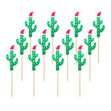 Max 12pack Christmas Cupcake Picks Cake Topper Christmas Decoration Cactus