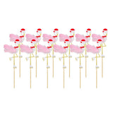 Max 12 Pieces Flamingo Cupcake Picks Cake Topper Christmas Cake Decors Pink