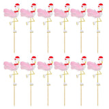 Max 12 Pieces Flamingo Cupcake Picks Cake Topper Christmas Cake Decors Pink