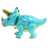 Freestanding 4D Triceratops Dinosaur Aluminum Foil Balloon Party Decor Blue
