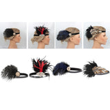Max Women Headband Feather Headpiece Wedding Party Hair Accessories Black+Blue