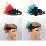 Max 1920s Retro Style Costume Accessory Feather Flapper Headpiece Headband Red