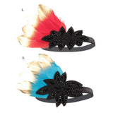 Max 1920s Retro Style Costume Accessory Feather Flapper Headpiece Headband Red