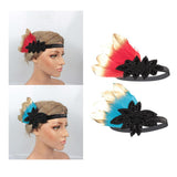 Max 1920s Retro Style Costume Accessory Feather Flapper Headpiece Headband Red