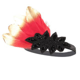 Max 1920s Retro Style Costume Accessory Feather Flapper Headpiece Headband Red