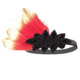 Max 1920s Retro Style Costume Accessory Feather Flapper Headpiece Headband Red