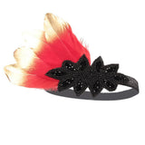 Max 1920s Retro Style Costume Accessory Feather Flapper Headpiece Headband Red