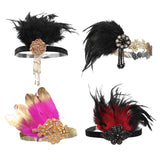 Vintage Feather Flapper Headband Bridal Headpiece Women Headdress Style 1