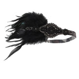 Max 1920s Vintage Style Feather Flapper Headband Headpiece W/ tassels Golden