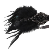 Max 1920s Vintage Style Feather Flapper Headband Headpiece W/ tassels Golden