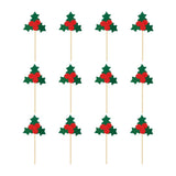 Max 12-Pack Christmas Cake Topper Cupcake Picks Party Supplies Mistletoe