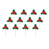 Max 12-Pack Christmas Cake Topper Cupcake Picks Party Supplies Mistletoe