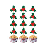 Max 12-Pack Christmas Cake Topper Cupcake Picks Party Supplies Mistletoe
