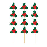 Max 12-Pack Christmas Cake Topper Cupcake Picks Party Supplies Mistletoe
