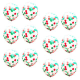 Max 12 Pieces/Pack Red and Green Christmas Confetti Balloons for Party - 12inch