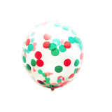 Max 12 Pieces/Pack Red and Green Christmas Confetti Balloons for Party - 12inch