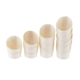 50 Pieces Disposable Wooden Oblique Cut Cups for Party Serving Food Snacks