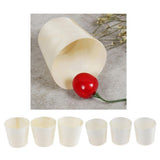 Max 50 Pieces Disposable Wooden Cups for Party Serving Food Snacks 4.5x4.5cm