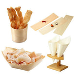 Max 50 Pieces Disposable Wooden Cups for Party Serving Food Snacks 4.5x4.5cm