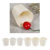 Max 50 Pieces Disposable Wooden Cups for Party Serving Food Snacks 4.5x4.5cm