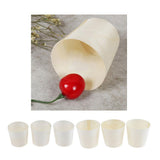 Max 50 Pieces Disposable Wooden Cups for Party Serving Food Snacks 4.5x4.5cm