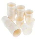 Max 50 Pieces Disposable Wooden Cups for Party Serving Food Snacks 4.5x4.5cm
