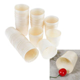 Max 50 Pieces Disposable Wooden Cups for Party Serving Food Snacks 4.5x4.5cm