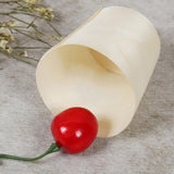 Max 50 Pieces Disposable Wooden Cups for Party Serving Food Snacks 4.5x4.5cm