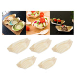 Max Wood Serving Boats Natural wood Take Out Trays plate bowl tableware 60x50mm