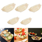 Max Wood Serving Boats Natural wood Take Out Trays plate bowl tableware 60x50mm