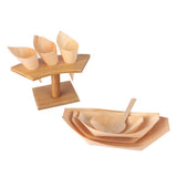 Max Wood Serving Boats Natural wood Take Out Trays plate bowl tableware 60x50mm