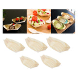 Max Wood Serving Boats Natural wood Take Out Trays plate bowl tableware 60x50mm