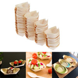 Max Wood Serving Boats Natural wood Take Out Trays plate bowl tableware 60x50mm