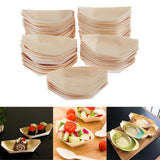 Max Wood Serving Boats Natural wood Take Out Trays plate bowl tableware 115x65mm