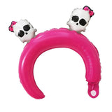 Max 10 pieces Hair Hoop Design Halloween Aluminum Foil Balloons Rose Red Skull