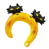 Max 10 pieces Hair Hoop Design Halloween Aluminum Foil Balloons Yellow Cat