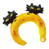Max 10 pieces Hair Hoop Design Halloween Aluminum Foil Balloons Yellow Cat