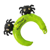 Max 10 pieces Hair Hoop Design Halloween Aluminum Foil Balloons Green Spider