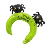 Max 10 pieces Hair Hoop Design Halloween Aluminum Foil Balloons Green Spider