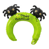 Max 10 pieces Hair Hoop Design Halloween Aluminum Foil Balloons Green Spider