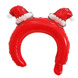 10pcs Headband Aluminum Film Balloon Xmas Party Decors Red Cap