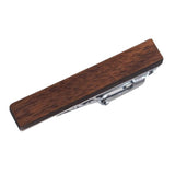 Max Mens Simple Wood Tie Clip Copper Fashion Necktie Clasp Tie Bar Walnut