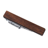 Max Mens Simple Wood Tie Clip Copper Fashion Necktie Clasp Tie Bar Walnut
